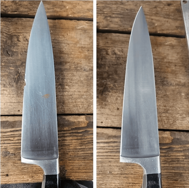 Chef's Knife Before and After Sharpening